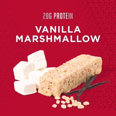 BSN Protein Bars - Syntha-6 Protein Crisp, 18g Protein, Gluten Free, Vanilla Marshmallow, 12ct