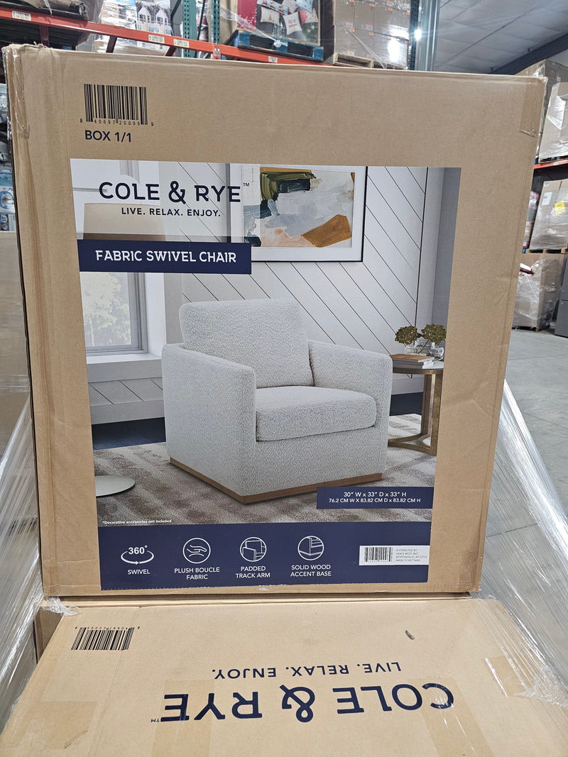 Auction Brand New in Box FABRIC SWIVEL CHAIR