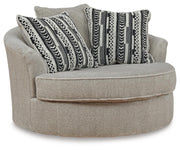 Calnita Oversized Swivel Chair and Ottoman