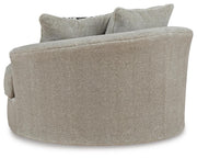 Calnita Oversized Swivel Chair and Ottoman