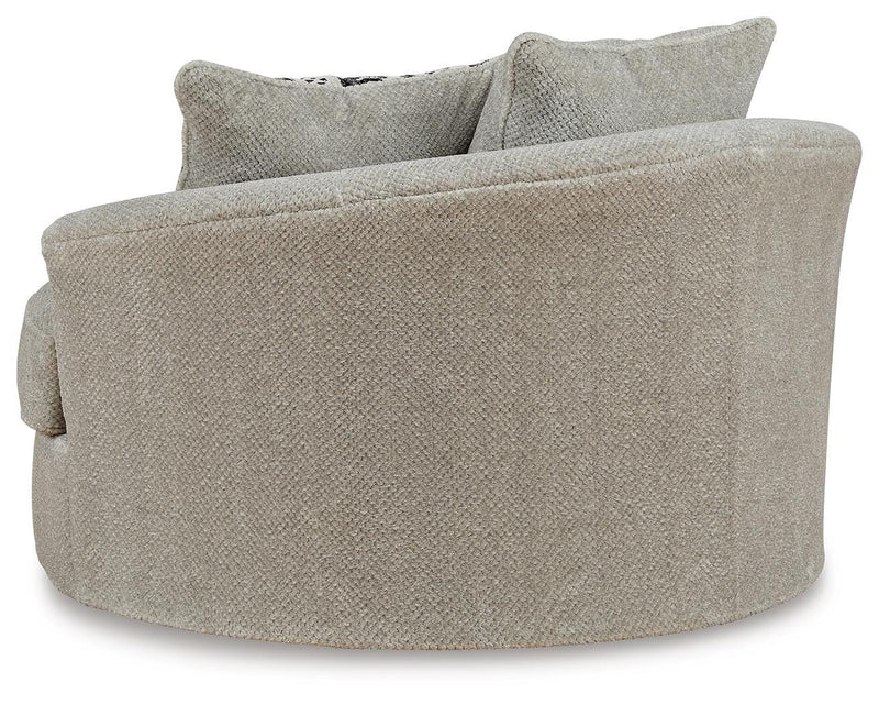 Calnita Oversized Swivel Chair and Ottoman