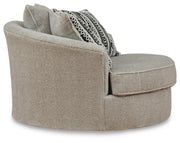 Calnita Oversized Swivel Chair and Ottoman
