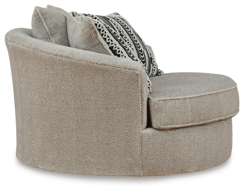 Calnita Oversized Swivel Chair and Ottoman