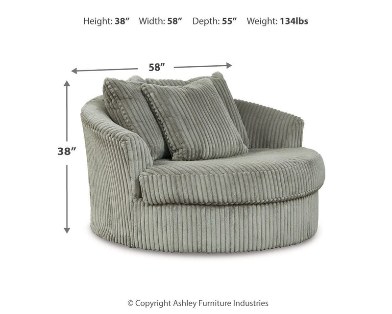 Lindyn Super Chaise with Oversized Swivel Chair