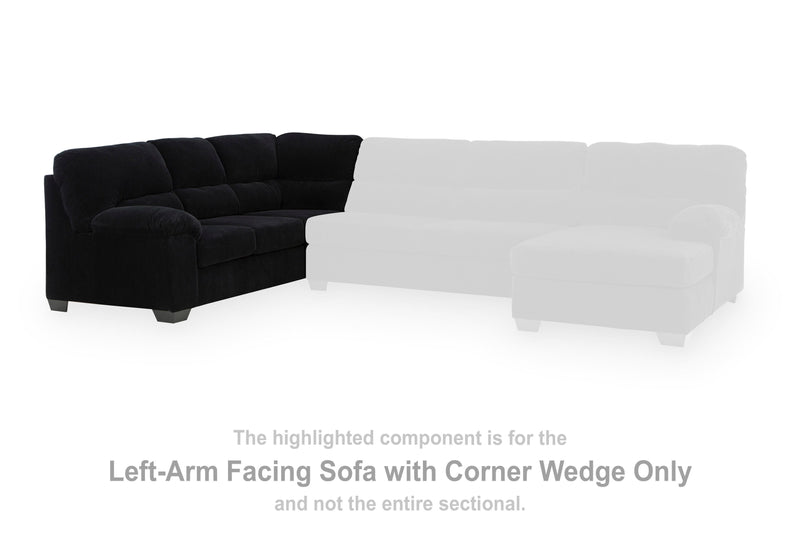 SimpleJoy Left-Arm Facing Sofa with Corner Wedge
