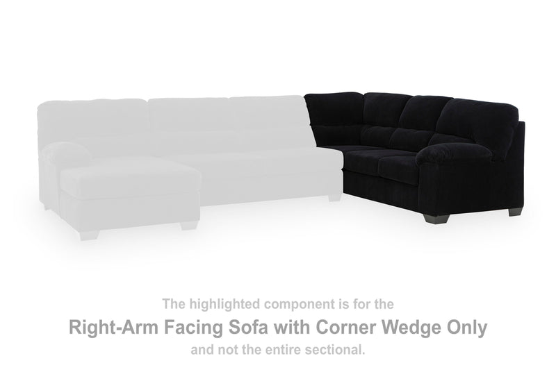 SimpleJoy Right-Arm Facing Sofa with Corner Wedge