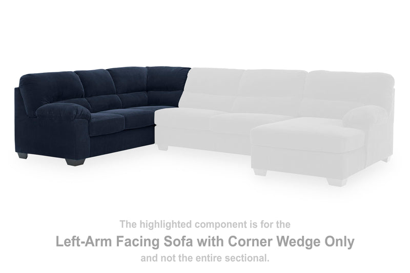 SimpleJoy Left-Arm Facing Sofa with Corner Wedge
