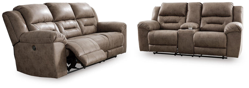 Stoneland Power Reclining Sofa and Loveseat