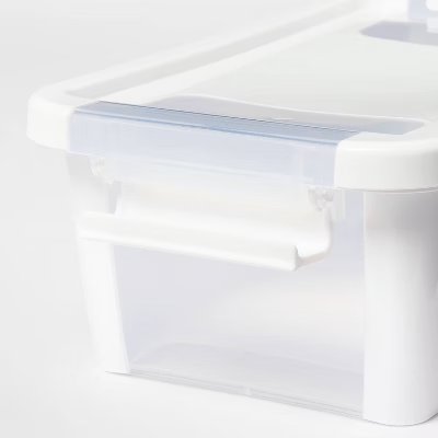 4pk Latching Window Utility Storage Box Extra Small True White - Brightroom