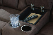 Mayhem Madness Glider Reclining Loveseat with Console