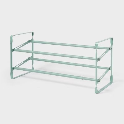 2 Tier Expandable Shoe Rack Green - Brightroom
