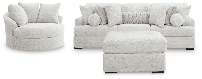 Cuddle Plush 3-Piece Sectional, Chair and Ottoman
