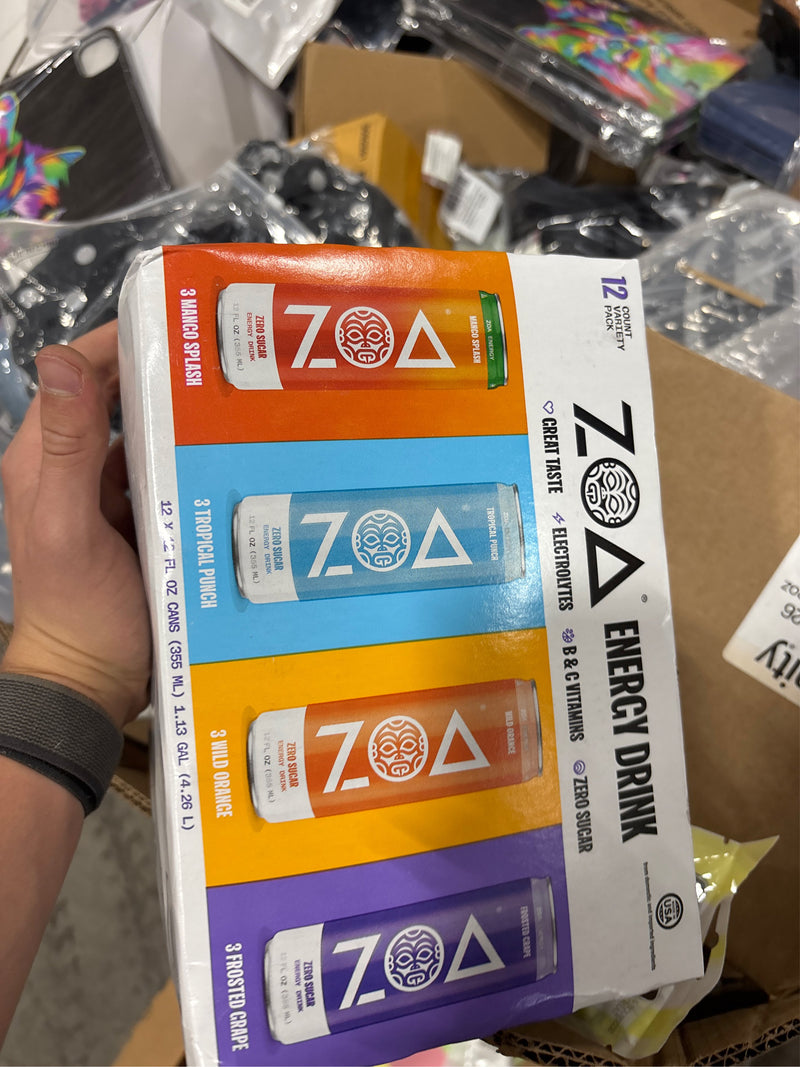 ZOA Zero Sugar Energy Drinks, Variety Pack - 12 Fl Oz (Pack of 12)