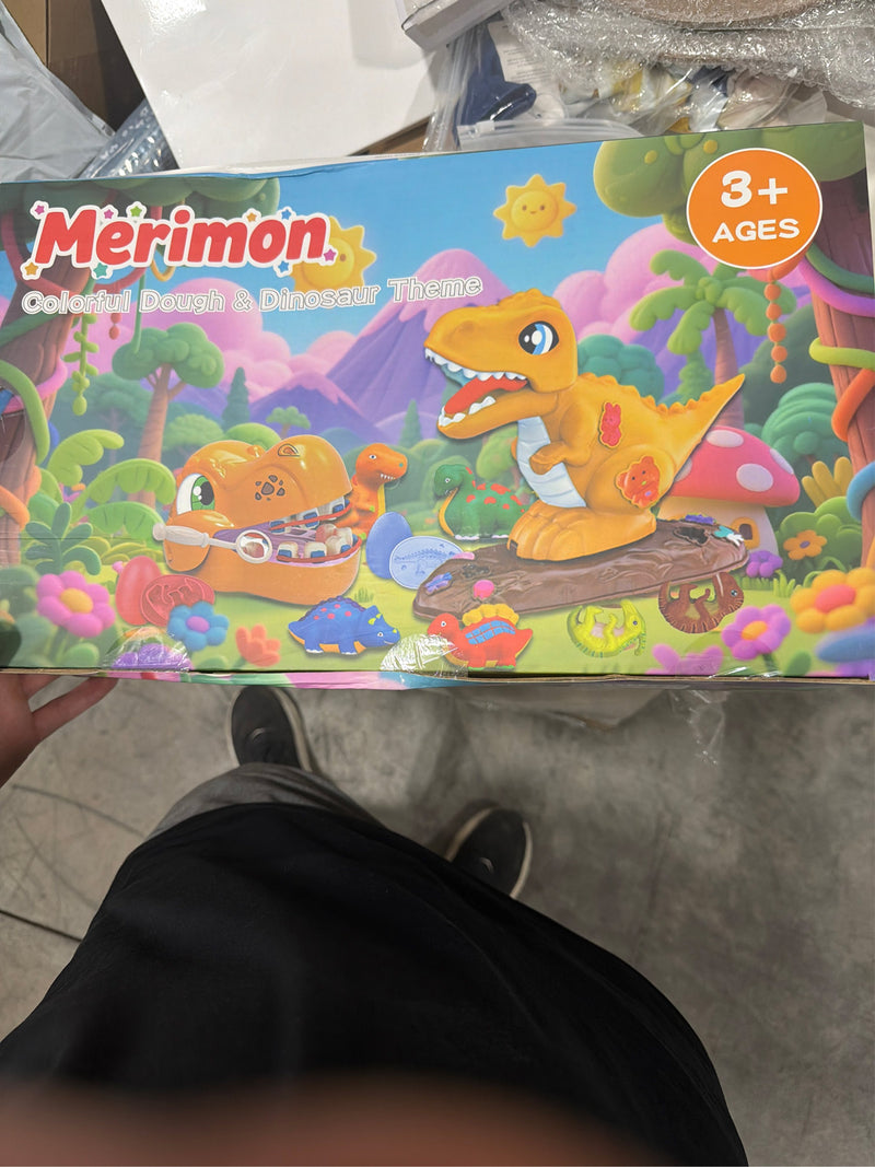 Merimon Dinosaur Color Dough Sets - 5 in 1, 73pcs, Ages 3+, Dino Dentist, T-Rex & Jungle Molds