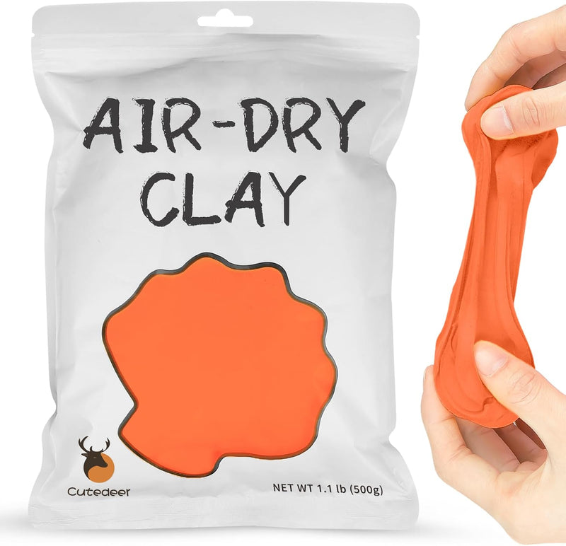Cutedeer Orange Air Dry Clay, 1.1lb Foam Modeling Clay for Kids & Adults, Arts & Crafts (1)
