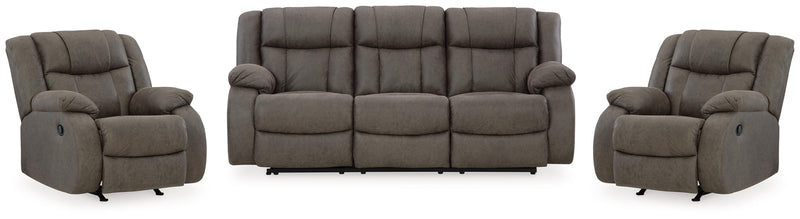 First Base Reclining Sofa and 2 Recliners