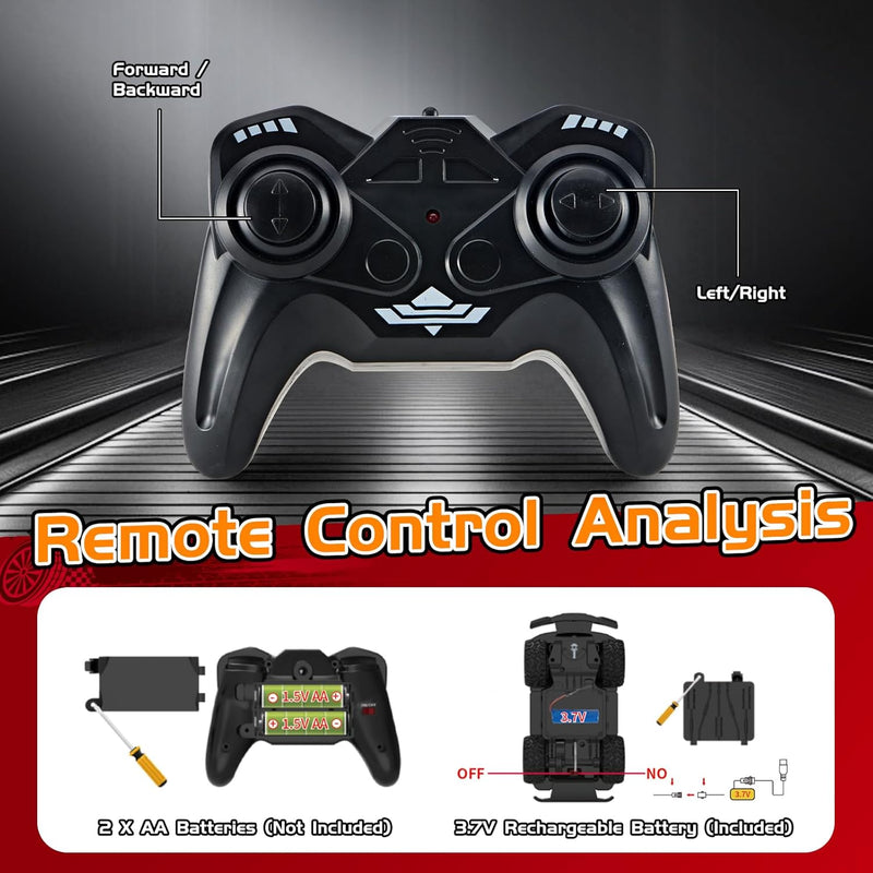 Remote Control 1:20 Scale Off-Road Vehicle Truck with LED Lights, 2.4GHz RC Car (Red)