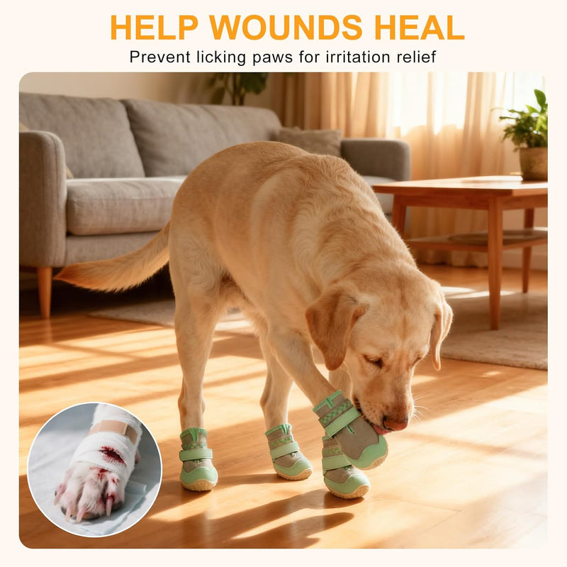 BEAUTYZOO Waterproof Dog Shoes for Winter, Anti-Slip Dog Boots for Medium/Large Senior Dogs 4Pcs