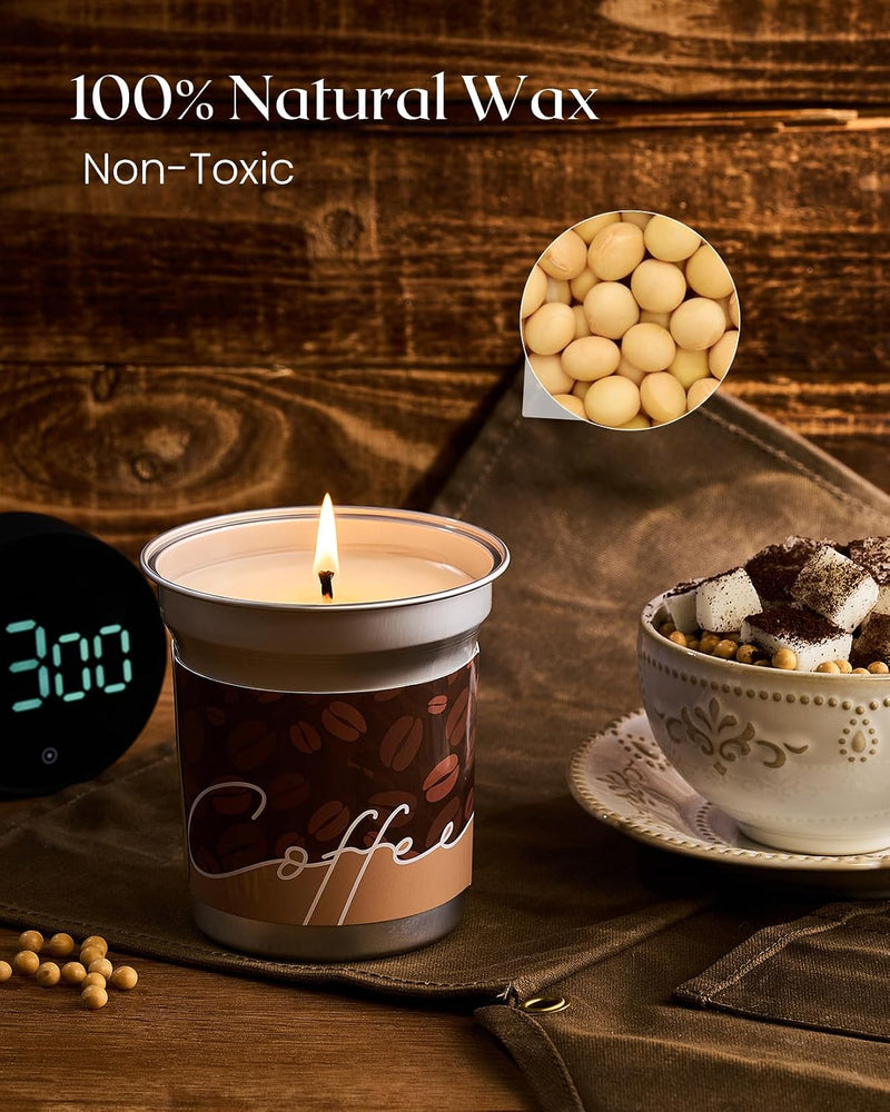 M&SENSE Sea Salt Coffee Scented Soy Summer Candle, 12.3oz Coffee Gifts