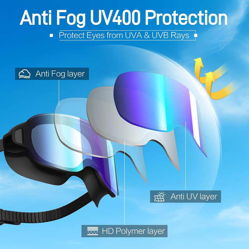2 Pack Youth Swim Goggles Anti Fog