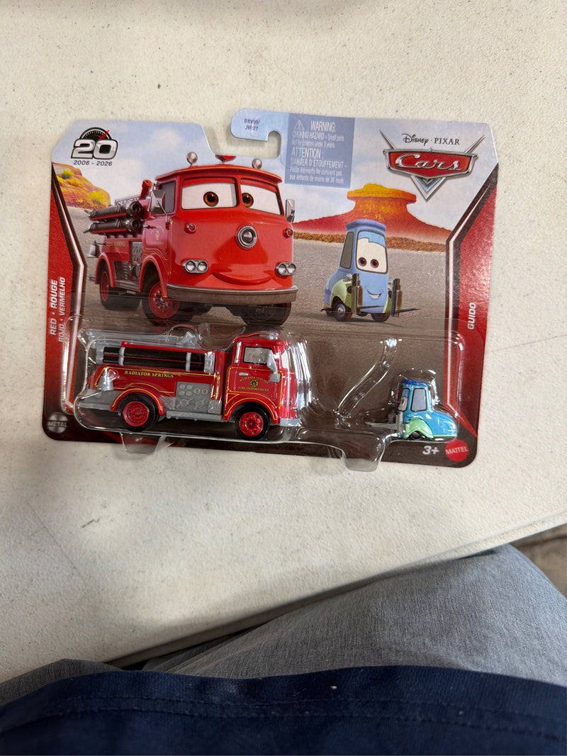 Cars Disney and Pixar Cars 2pc Set of 2 1:55 Scale Die-Cast Red Toy Vehicles