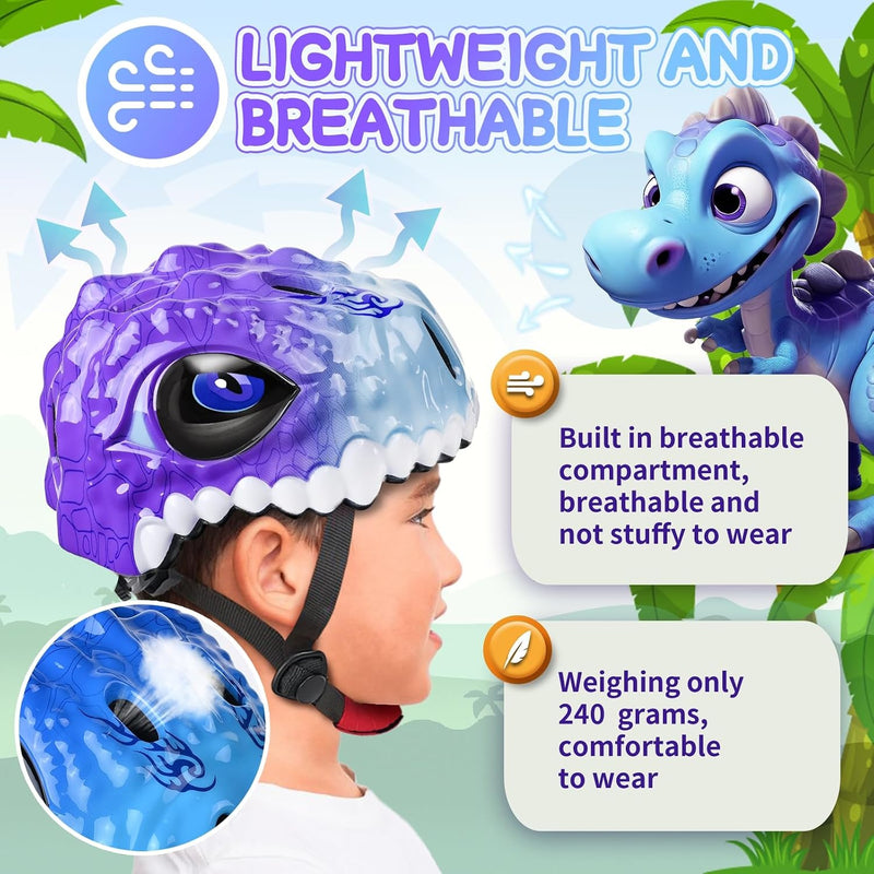 Kids Bike Helmet Adjustable 3D Lightweight Ventilation for Boys & Girls Multi-Sport