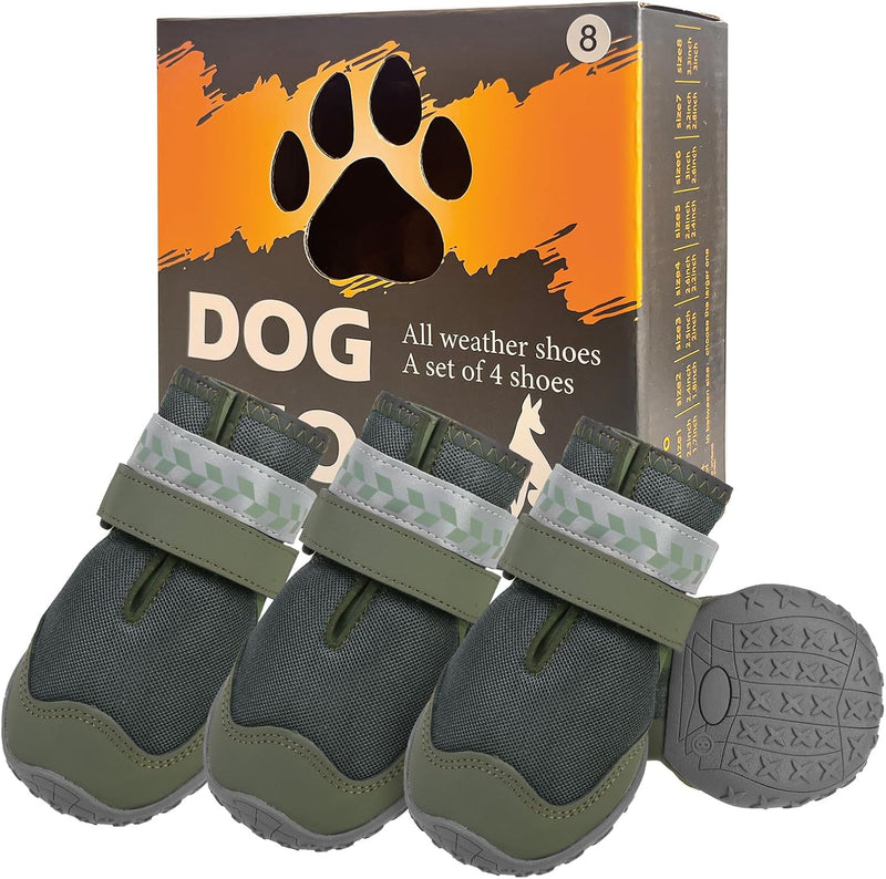 BEAUTYZOO Waterproof Dog Shoes for Winter, Anti-Slip Dog Boots for Medium/Large Senior Dogs 4Pcs