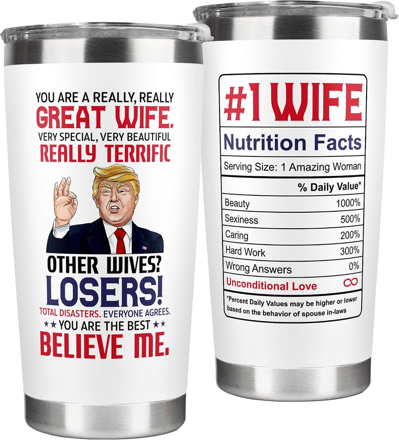 Gifts for Wife from Husband - Wedding Anniversary for Women, Valentines Day Birthday, Mothers Day, Christmas Wife Gifts for Her - Romantic Love Gift for Her - 20 Oz Stainless Steel Tumbler