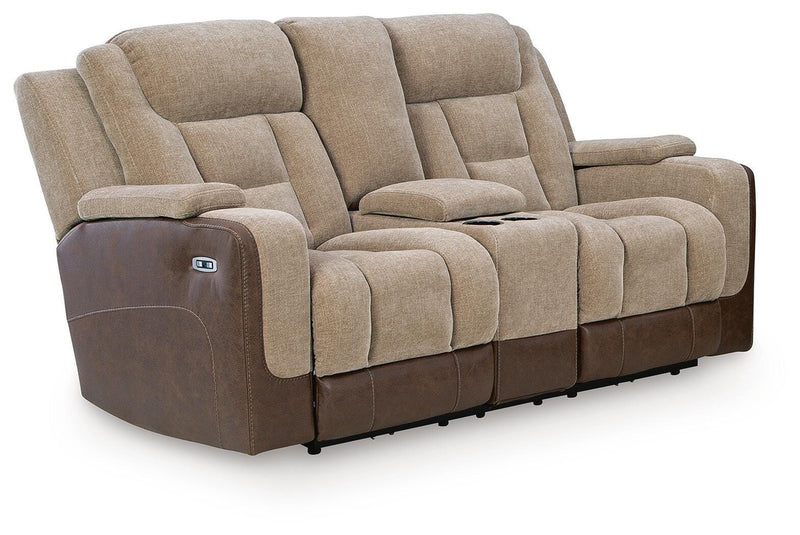 Mixed Motion Power Reclining Loveseat with Console