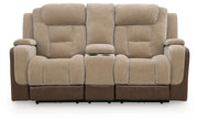 Mixed Motion Power Reclining Loveseat with Console