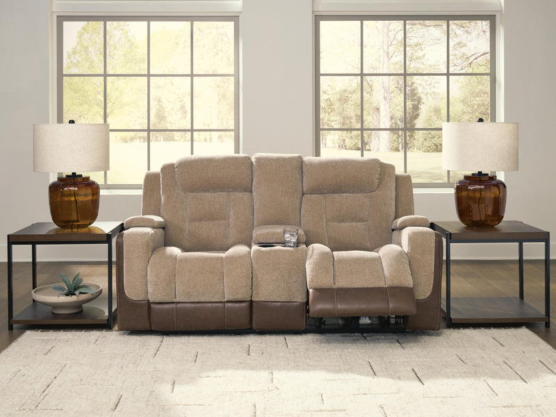 Mixed Motion Power Reclining Loveseat with Console