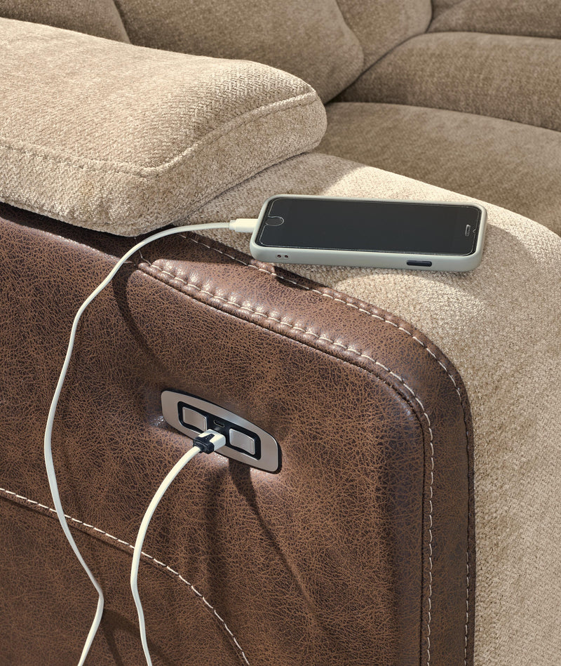 Mixed Motion Power Reclining Loveseat with Console