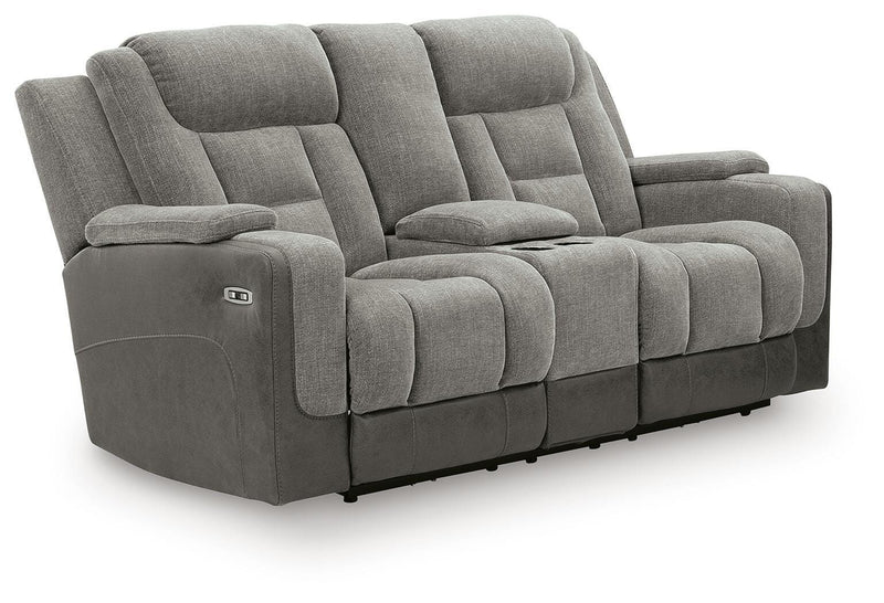 Mixed Motion Power Reclining Loveseat with Console