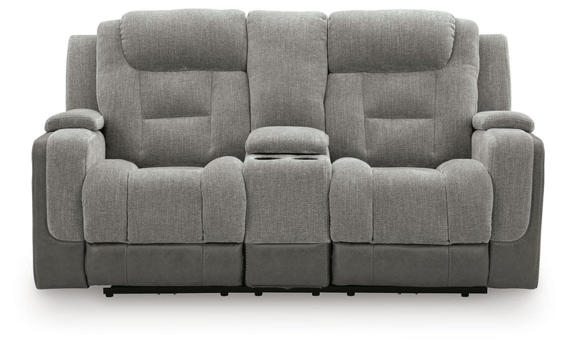 Mixed Motion Power Reclining Loveseat with Console
