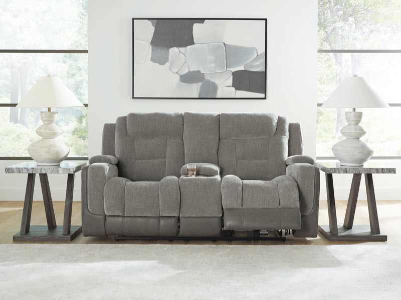 Mixed Motion Power Reclining Loveseat with Console