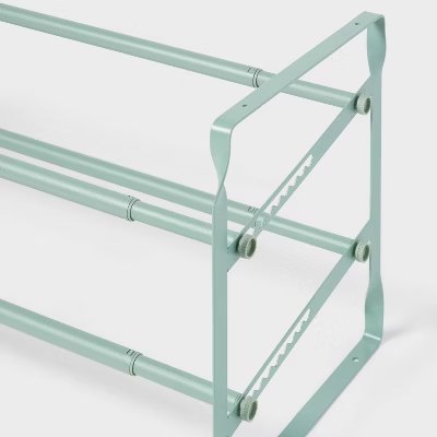 2 Tier Expandable Shoe Rack Green - Brightroom