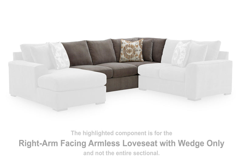 Larson Levee Right-Arm Facing Armless Loveseat with Wedge