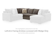 Larson Levee Left-Arm Facing Armless Loveseat with Wedge