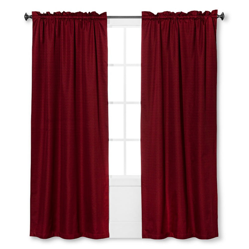 1pc 42"x63" Blackout Braxton Thermaback Window Curtain Panel Red - Eclipse