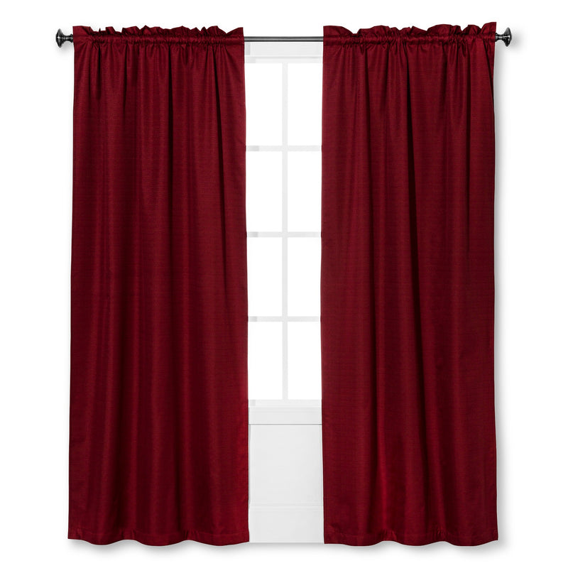 1pc 42"x63" Blackout Braxton Thermaback Window Curtain Panel Red - Eclipse