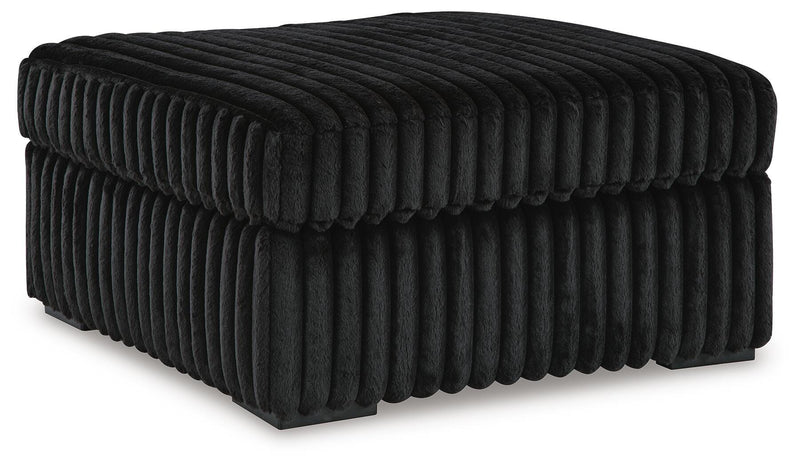Midnight-Madness 3-Piece Sectional with Double Chaise and Ottoman