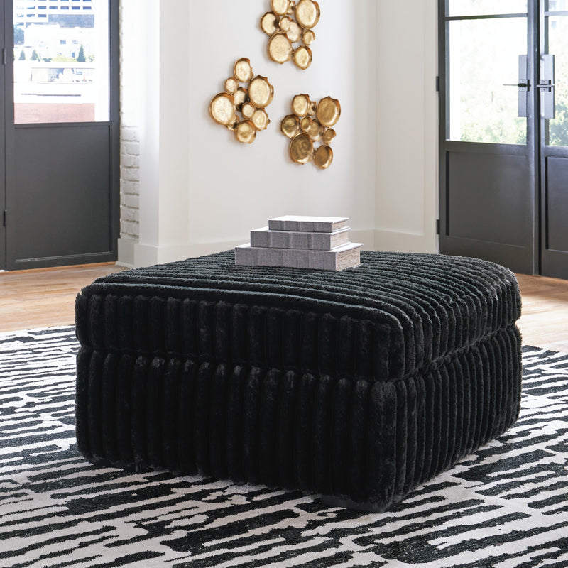 Midnight-Madness Oversized Chaise and Oversized Accent Ottoman