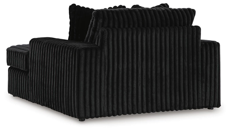 Midnight-Madness 3-Piece Sectional, Chaise and Oversized Accent Ottoman