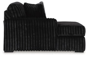 Midnight-Madness 3-Piece Sectional with Double Chaise and Ottoman