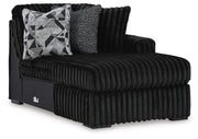 Midnight-Madness 2-Piece Sectional and Oversized Accent Ottoman