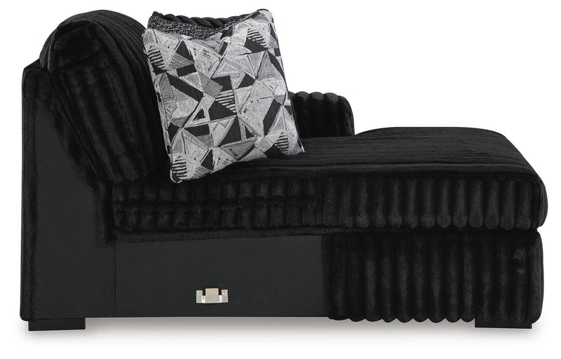 Midnight-Madness 4-Piece Sectional and Oversized Chaise