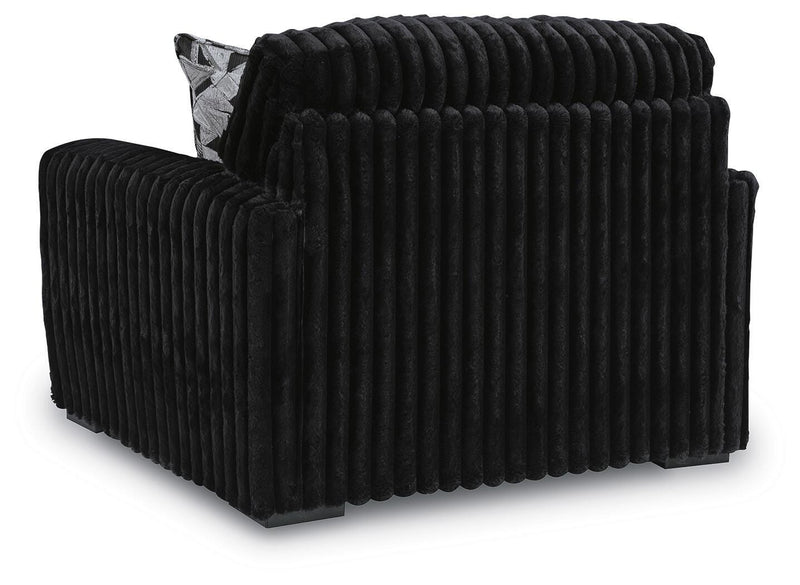Midnight-Madness Oversized Chair and Ottoman