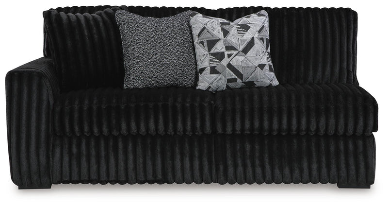 Midnight-Madness 3-Piece Sectional, Chaise and Oversized Accent Ottoman