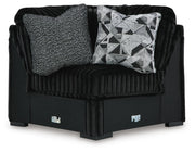 Midnight-Madness 3-Piece Sectional, Chaise and Oversized Accent Ottoman
