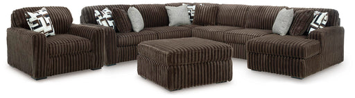 Midnight-Madness 4-Piece Sectional with Chaise, Oversized Chair and Ottoman